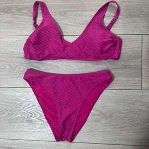 Xhilaration hot pink textured bikini